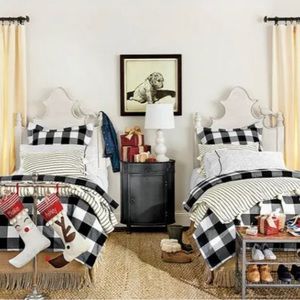 Burlap bed skirt twin size